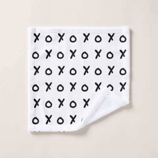 White & Black X O XO X&O's Trendy Cute Bad Handdoek (Wasdoekje)
