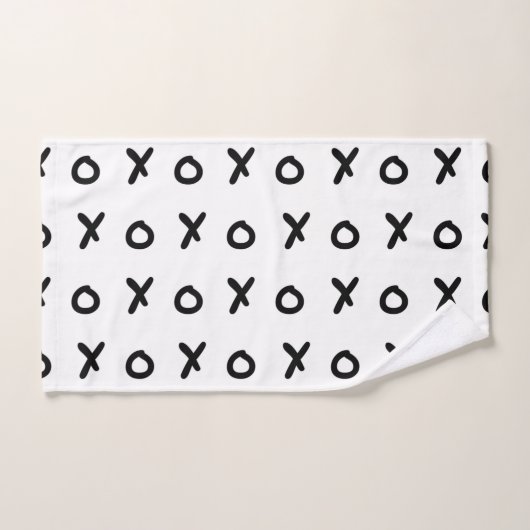 White & Black X O XO X&O's Trendy Cute Bad Handdoek (Handdoek)