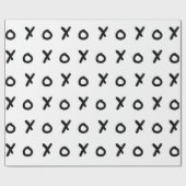 White & Black X O XO X&O's Trendy Cute Cadeaupapier (Vlak)