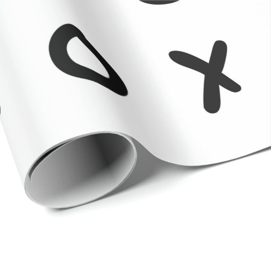 White & Black X O XO X&O's Trendy Cute Cadeaupapier (Rol Hoek)