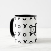 White & Black X O XO X&O's Trendy Cute Mok (Voorkant links)