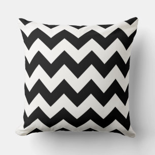 White Black Zig Zag Striped Pillow Kussen