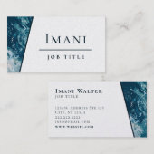 White & Blauwgroen Blue Green Abstract minima Visitekaartje (Voorkant / Achterkant)