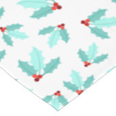White Blauwgroen Holly Foliage Red Berries kerst Tafelkleed (Gekanteld)
