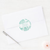 White Blauwgroen Seashell Wedding Bedankt Sticker (Envelop)