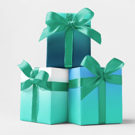 White Blauwgroen Sky Blue en Turquoise Ombre Mix Inpakpapier Vel