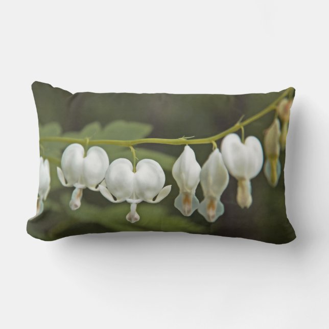 White Bleeding Hearts DicHunter Green en Ch Kussen (Voorkant)