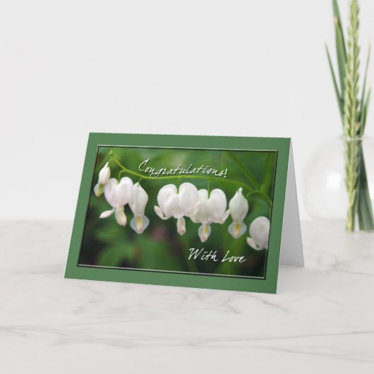 White Bleeding Hearts Gefeliciteerd Kaart (Voorkant)