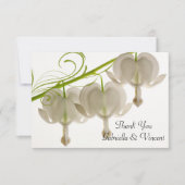 White Bleeding Hearts Weddenschap Bedankt Notitiekaartje (Voorkant)