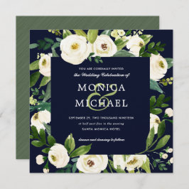 White Bloom | Botanische bruiloft met blauwe Flora Kaart