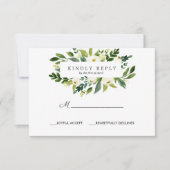 White Bloom Lijst Trouwreactie RSVP (Voorkant)