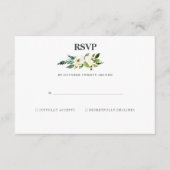 White Bloom RSVP-kaart Informatiekaartje (Voorkant)
