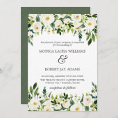 White Bloom | Rustige bruiloft met witte bloemen Kaart (Voorkant / Achterkant)