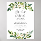 White Bloom | Signature Cocktail Menu Sign. Poster (Voorkant)