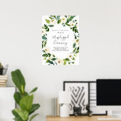 White Bloom | Teken voor ononderbroken weddenschap Poster (Thuiskantoor)