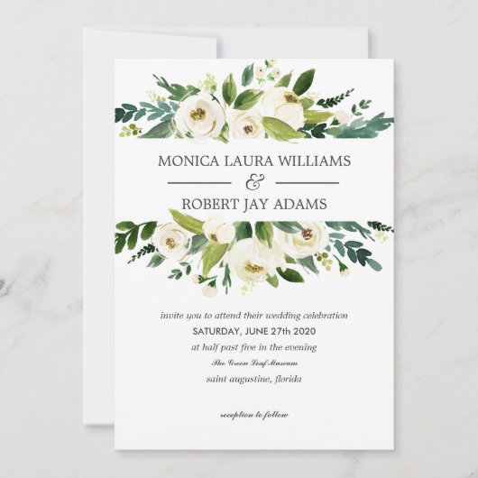 White Bloom | Uitnodiging tot weddenschappen (Voorkant)