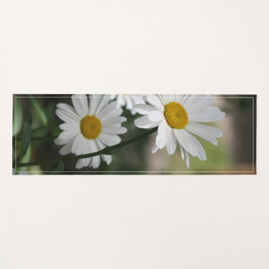 White Blooming Daisies Yogamat (Voorkant (horizontaal))