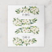 White Blooming Floral Handscripting Table Number Plaatskaartje (Buitenkant ongevouwen)