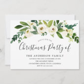 White Blooming Flowers kerstparty uitnodiging (Voorkant)