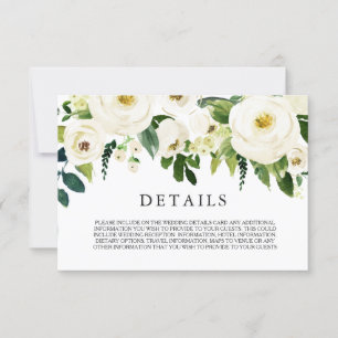 White Blooming Flowers Wedding Details Kaart
