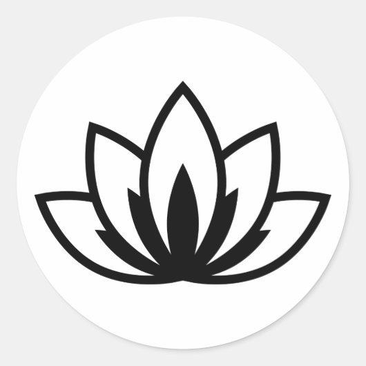 White Blooming Lotus Flower symbol Classic Round S Ronde Sticker (Voorkant)