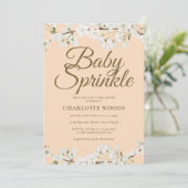 White Blossom Baby Sprinkle Geslacht Neutraal Kaart (Staand voorkant)