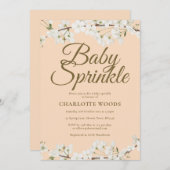 White Blossom Baby Sprinkle Geslacht Neutraal Kaart (Voorkant / Achterkant)