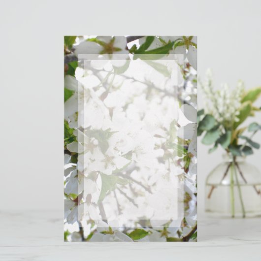 White Blossom Briefpapier (Staand voorkant)