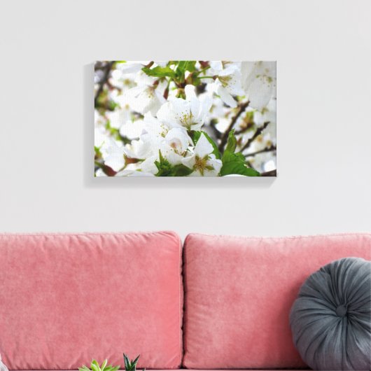 White Blossom Canvas Afdruk (Insitu (Woonkamer))