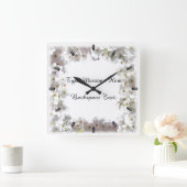 White Blossom Clock Cherry Blossom Wall klokken (Huis)