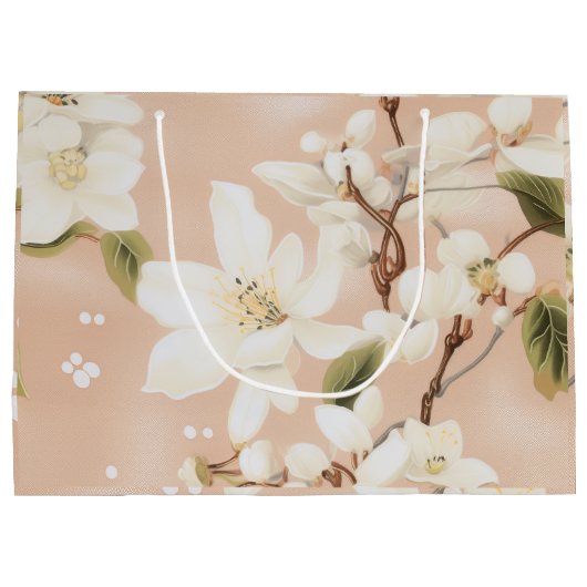 "White Blossom Gift Bag" Groot Cadeauzakje (Achterkant)