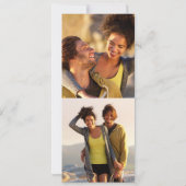 White Blossom Gold Script 2 Photo Wedding Kaart (Achterkant)