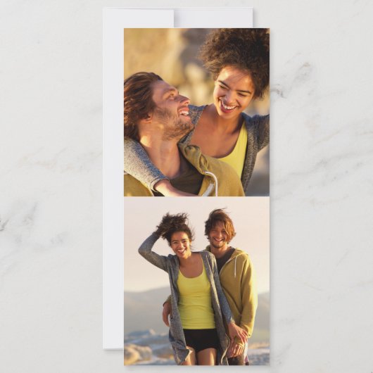 White Blossom Gold Script 2 Photo Wedding Kaart (Achterkant)