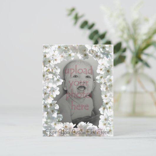 White Blossom Invitalized RSVP-kaarten Kaart (Staand voorkant)