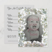 White Blossom Invitalized RSVP-kaarten Kaart (Voorkant / Achterkant)