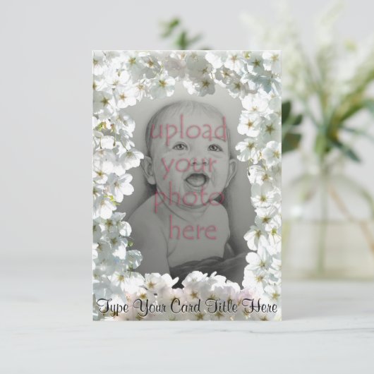 White Blossom Invitalized RSVP-kaarten Kaart (Staand voorkant)