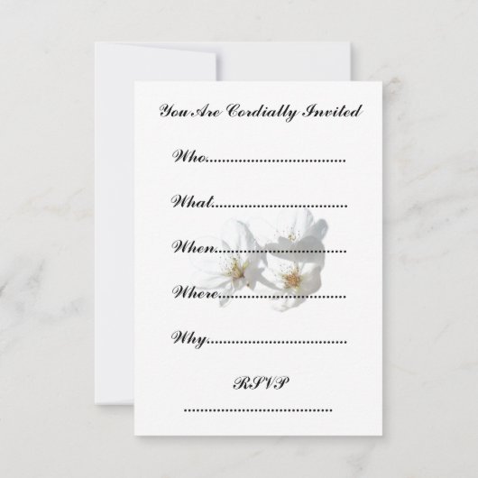 White Blossom Invitalized RSVP-kaarten Kaart (Achterkant)