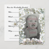 White Blossom Invitalized RSVP-kaarten Kaart (Voorkant / Achterkant)