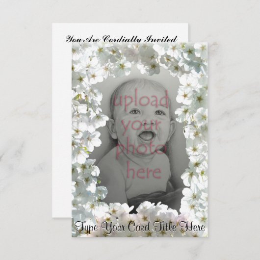 White Blossom Invitalized RSVP-kaarten Kaart (Voorkant / Achterkant)