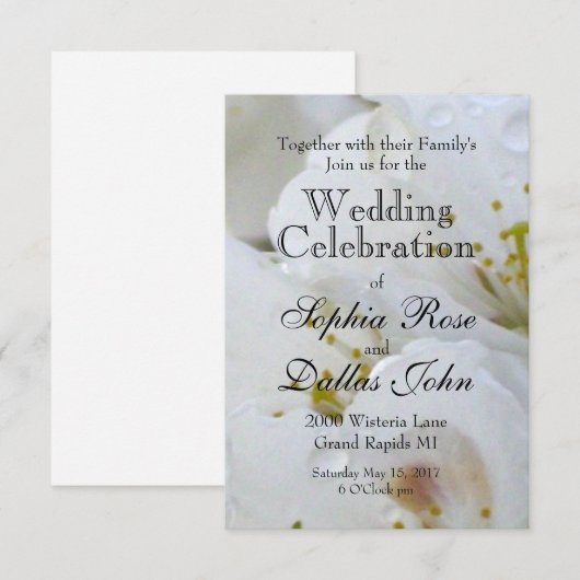 White Blossom Kaart (Voorkant / Achterkant)