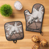 White Blossom Ovenwant & Pannenlap Set (Top down)