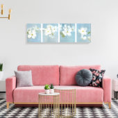 White Blossom Panel Canvas Afdruk (Insitu (Woonkamer))