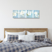White Blossom Panel Canvas Afdruk (Insitu (Slaapkamer))
