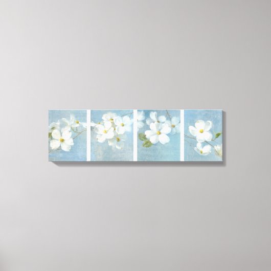 White Blossom Panel Canvas Afdruk (Voorkant)