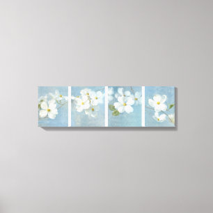 White Blossom Panel Canvas Afdruk