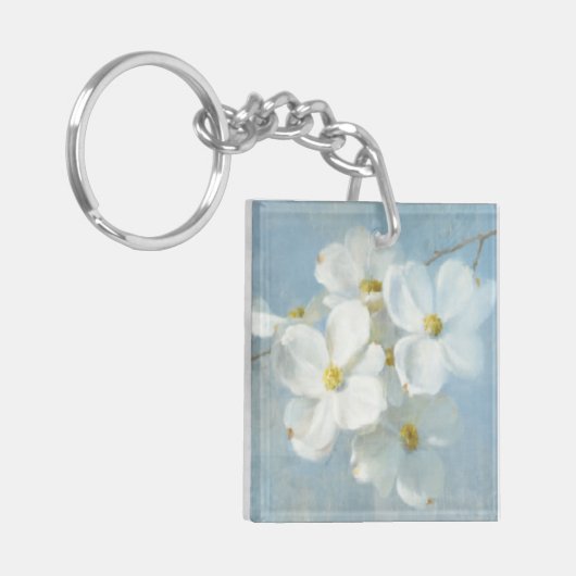White Blossom Panel Sleutelhanger (Voorkant Links)