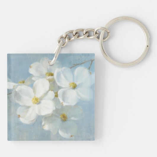White Blossom Panel Sleutelhanger (Achterkant)