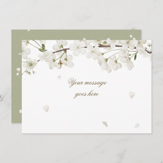  White Blossom Uw bericht toevoegen Bedankkaart (Voorkant / Achterkant)