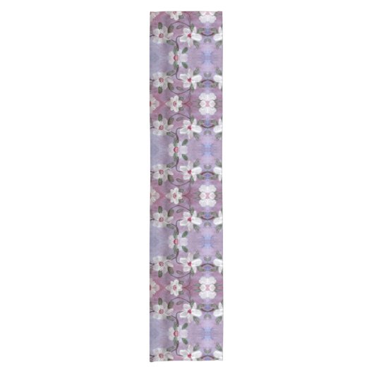 White Blossom verlaagde Table Runner Korte Tafelloper (Voorkant)