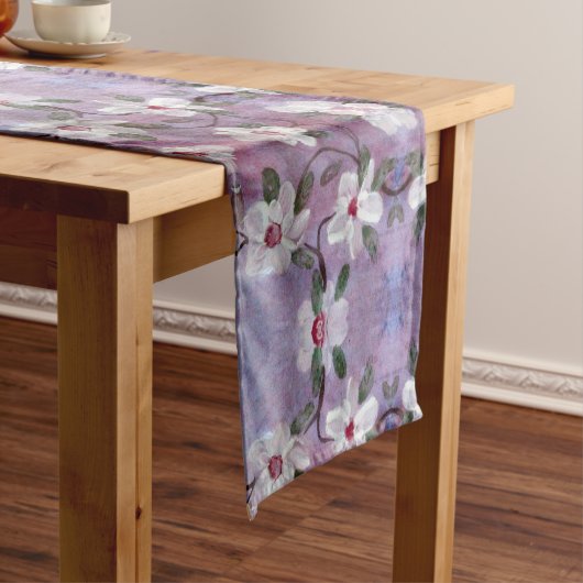 White Blossom verlaagde Table Runner Korte Tafelloper (Voorbeeld)